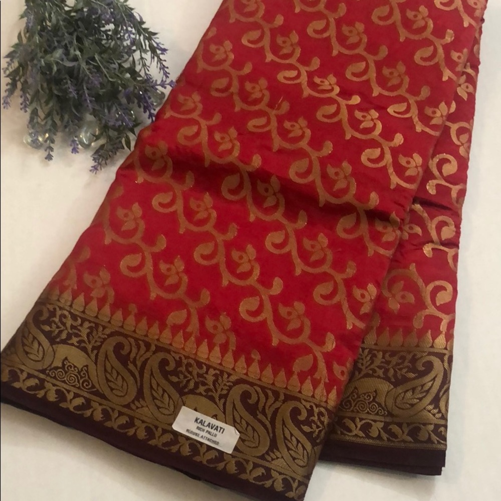Red Kalavati Silk Saree